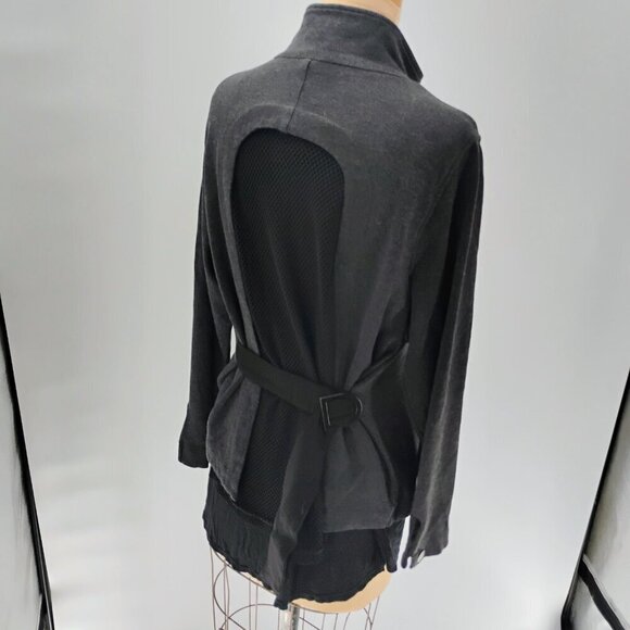 CABI Grey Black Mesh Back Jacket Love Carol Collection 3184 Women's Large - Picture 11 of 16